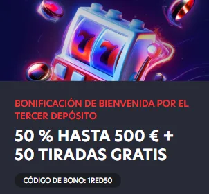 Bono del tercer depósito de 1Red con el código 1RED50