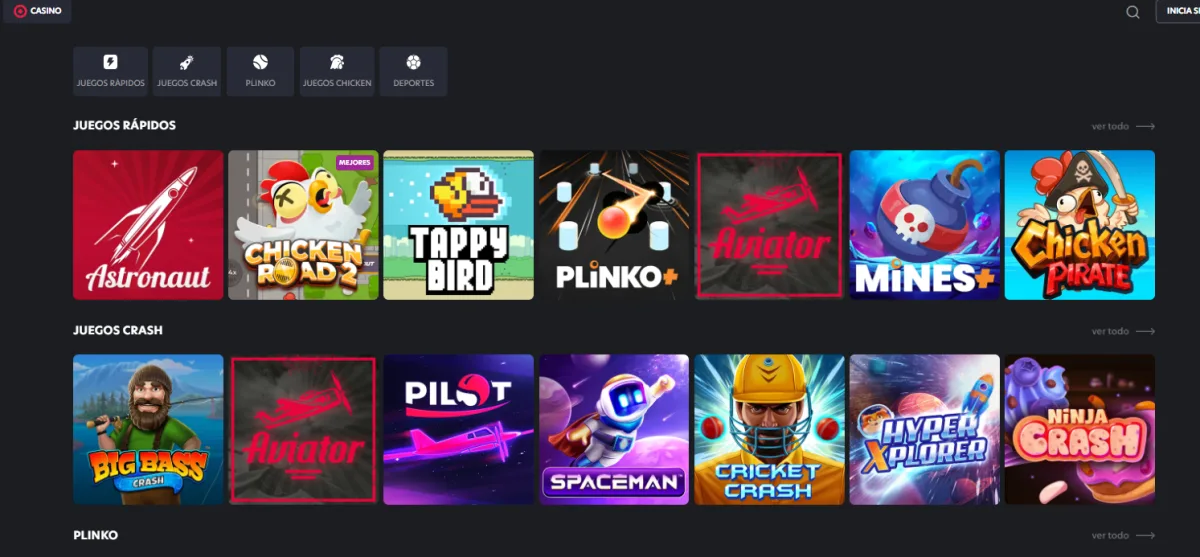 Juegos rápidos y crash de 1Red, entre ellos Aviator y Spaceman