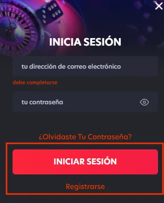 Botón Iniciar sesión que abre la cuenta de 1Red