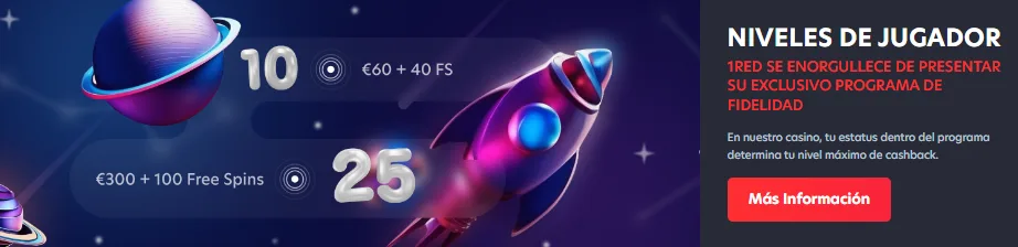Niveles del programa de fidelidad de 1Red casino